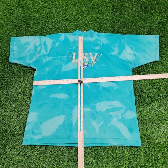 Vintage 90s Dancer Shirt Womens XL 23x27 Bleached Blue USA - Picture 5 of 16